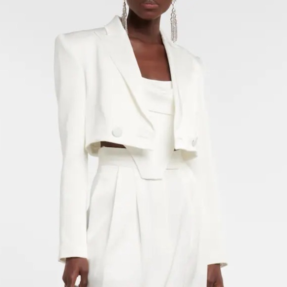 Alex Perry Parker Cropped Satin Crepe Blazer AUS10 - Picture 8 of 9